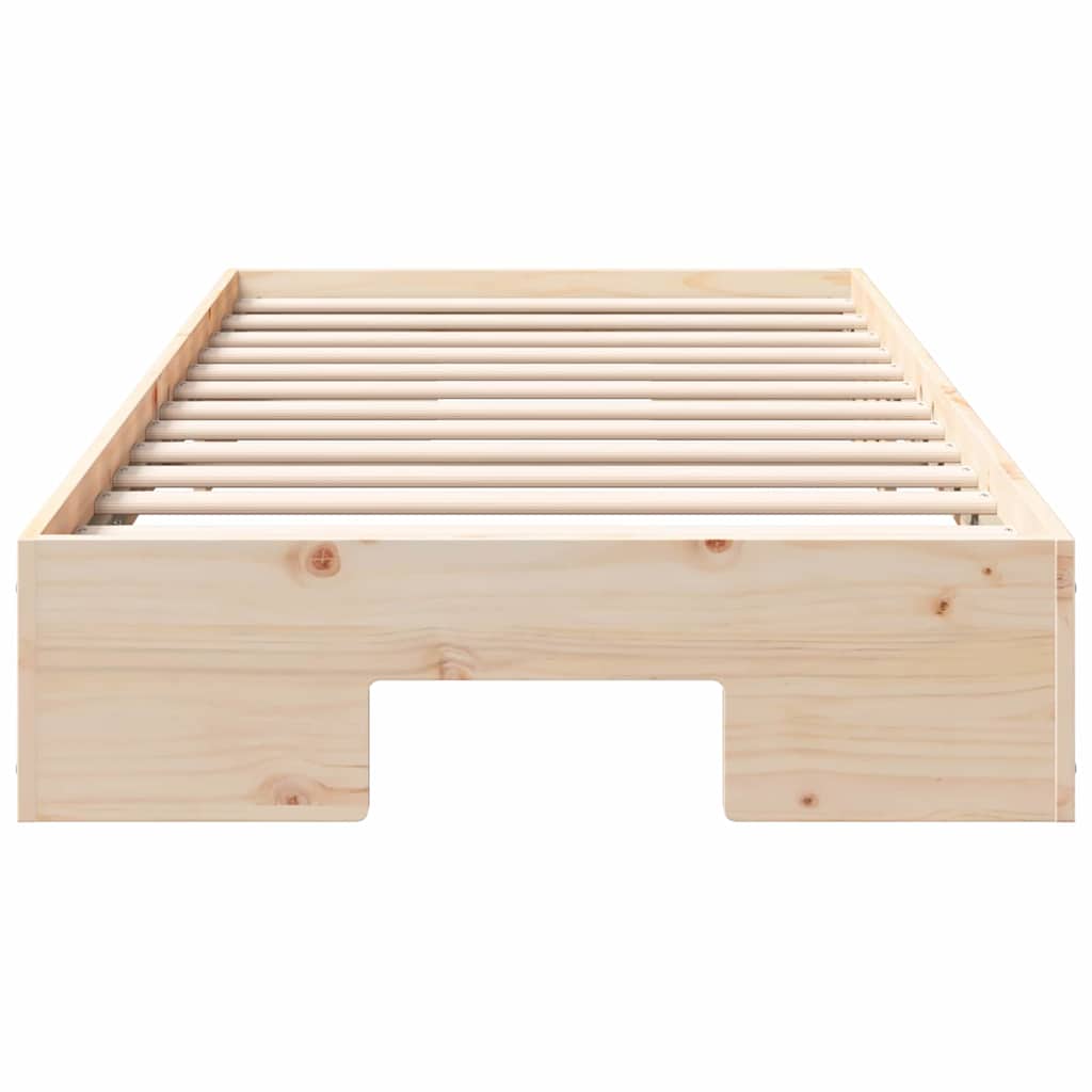 Bed Frame Brown Length 200 cm Natural 90 cm