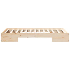 Bed Frame Brown Length 200 cm Natural 90 cm