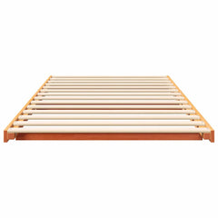 Bed Frame Solid Pine Wood Wax Brown Length