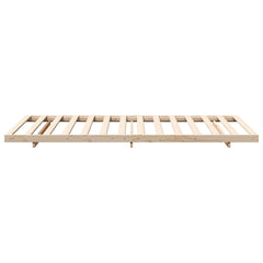vidaXL Bed Frame Brown 90 x 220 cm Solid Pine Wood 6