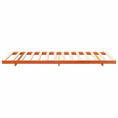 Bed Frame Solid Pine Wood Wax Brown Length