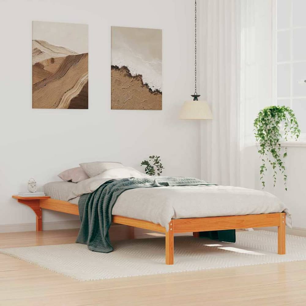 Bed Frame Side Tables Length Wax Brown