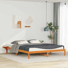 Bed Frame Side Tables Length Wax Brown