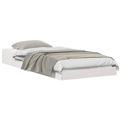 Bed Frame Solid Pine Wood White Length 190 cm 75 cm