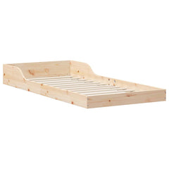 Bed Frame Brown Solid Pine Wood Natural Length 210 cm 80 cm
