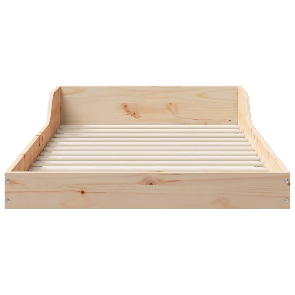 Bed Frame Brown Solid Pine Wood Natural Length 210 cm 80 cm