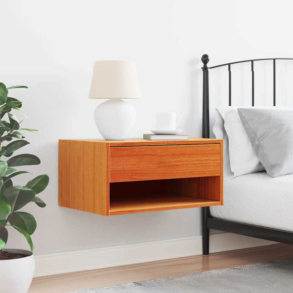 vidaXL Bedside Table Wax Brown 50 x 32.5 x 24 cm Solid pine wood 4