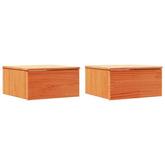 vidaXL Bedside Table 2 pcs Wax Brown 37 x 35 x 18.5 cm Solid pine wood 2