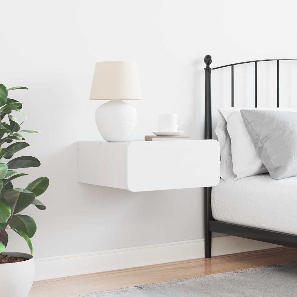 vidaXL Bedside Table White 39 x 34 x 16.5 cm Solid pine wood 4