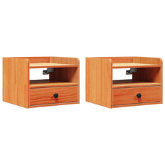 Bedside Table 38 x 36 x 29.5 cm Solid pine wood Wax brown 2
