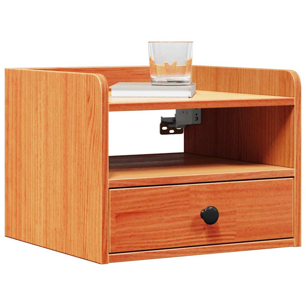 Bedside Table 38 x 36 x 29.5 cm Solid pine wood Wax brown 2