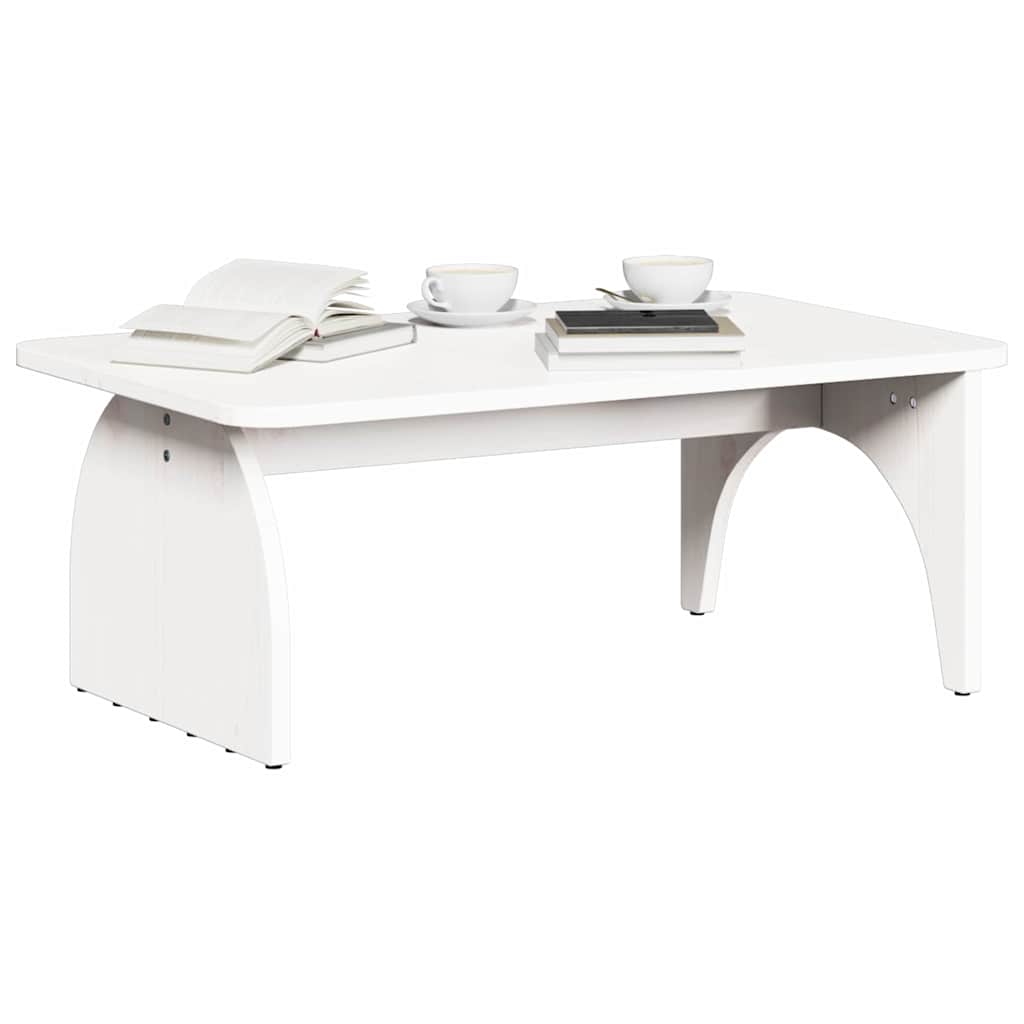 Coffee Table 80 x 50 x 31 cm Solid pine wood White