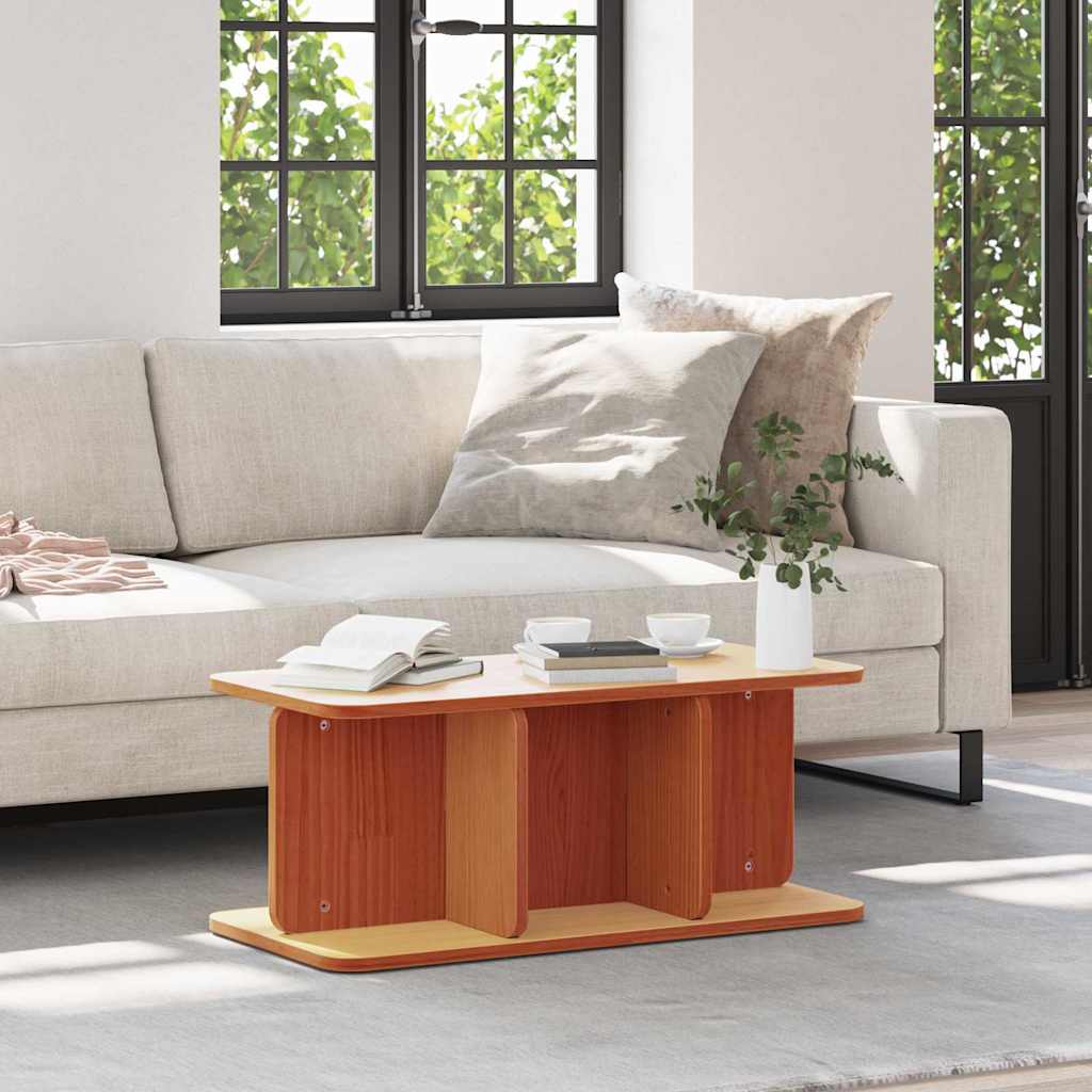 Coffee Table 80 x 39.5 x 33.5 cm Solid pine wood Wax brown