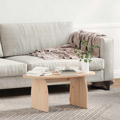 Coffee Table 80 x 40 x 35 cm Solid Pine Wood Natural