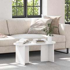 Coffee Table 80 x 39.5 x 35 cm Solid Pine wood White