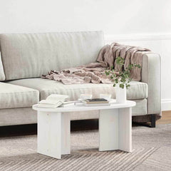 Coffee Table 80 x 39.5 x 35 cm Solid Pine wood White