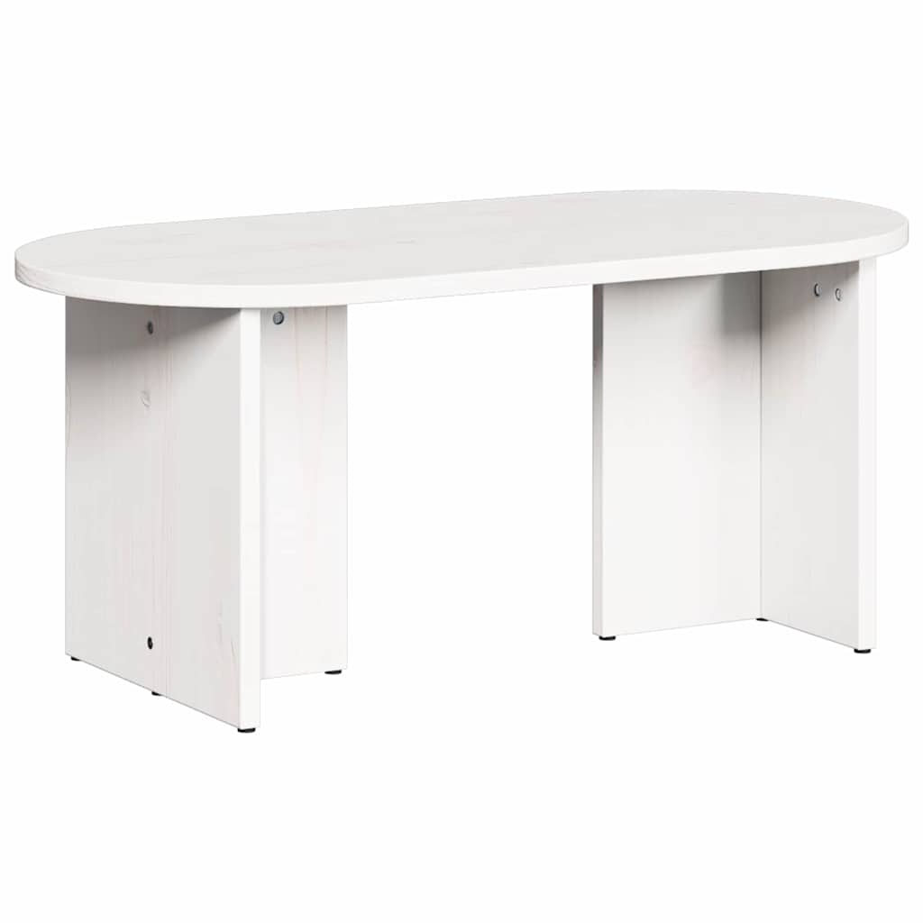 Coffee Table 80 x 39.5 x 35 cm Solid Pine wood White