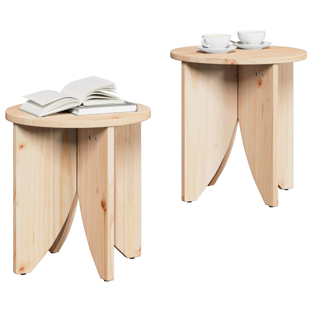 vidaXL Coffee Table 2 pcs Natural 41.5 x 41.5 x 44 cm 3