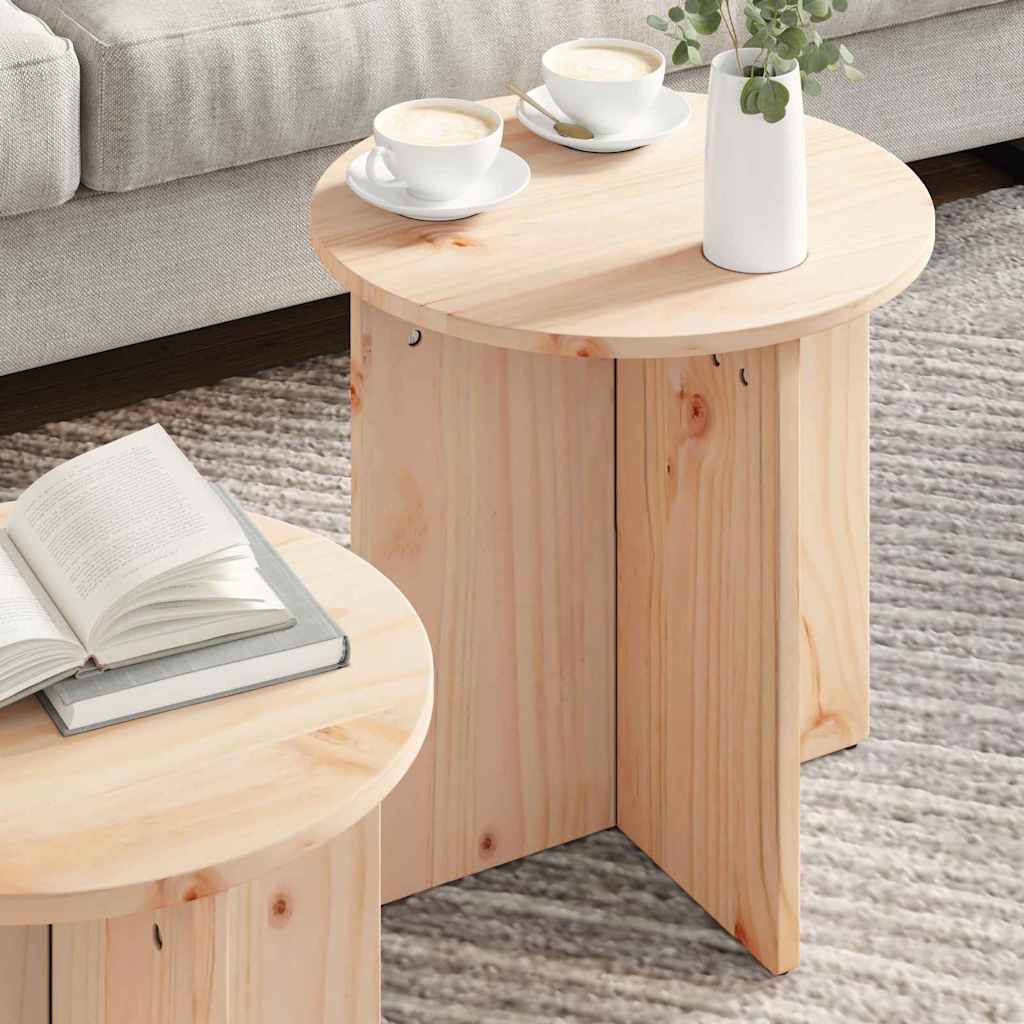 vidaXL Coffee Table 2 pcs Natural 41.5 x 41.5 x 46 cm 4