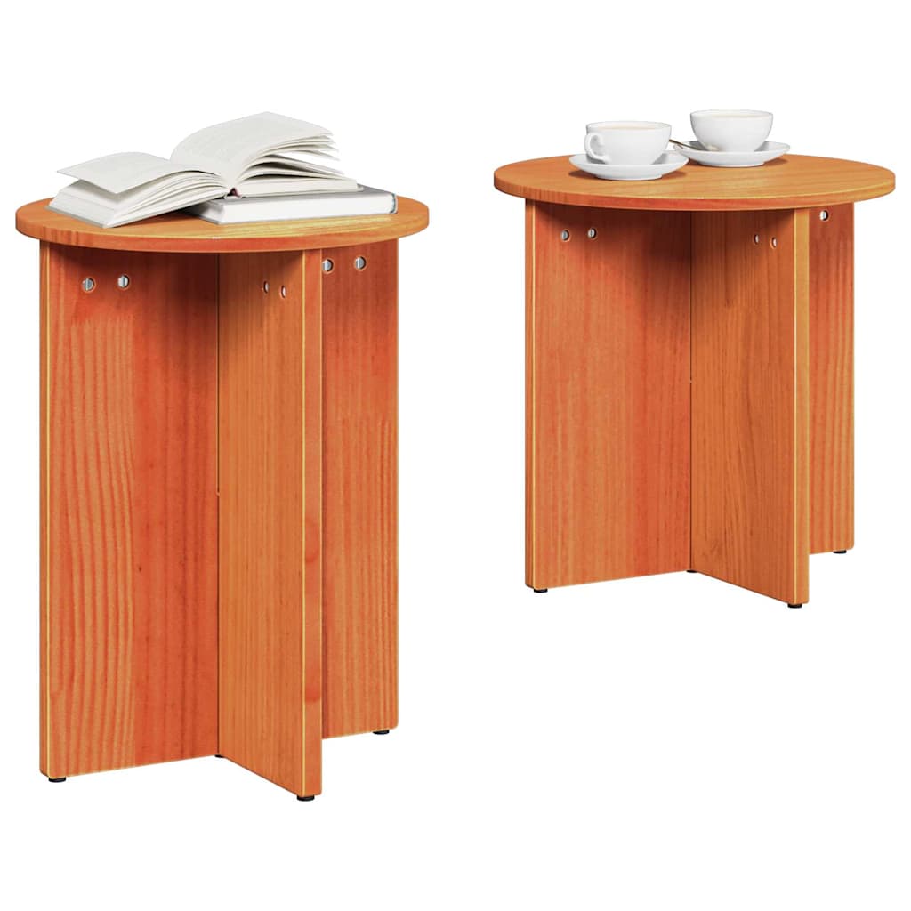 vidaXL Coffee Table 2 pcs Wax Brown 41.5 x 41.5 x 46 cm 3