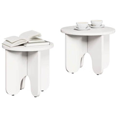 vidaXL Coffee Table 2 pcs White 39.5 x 39.5 x 30 cm Solid Pine wood 3