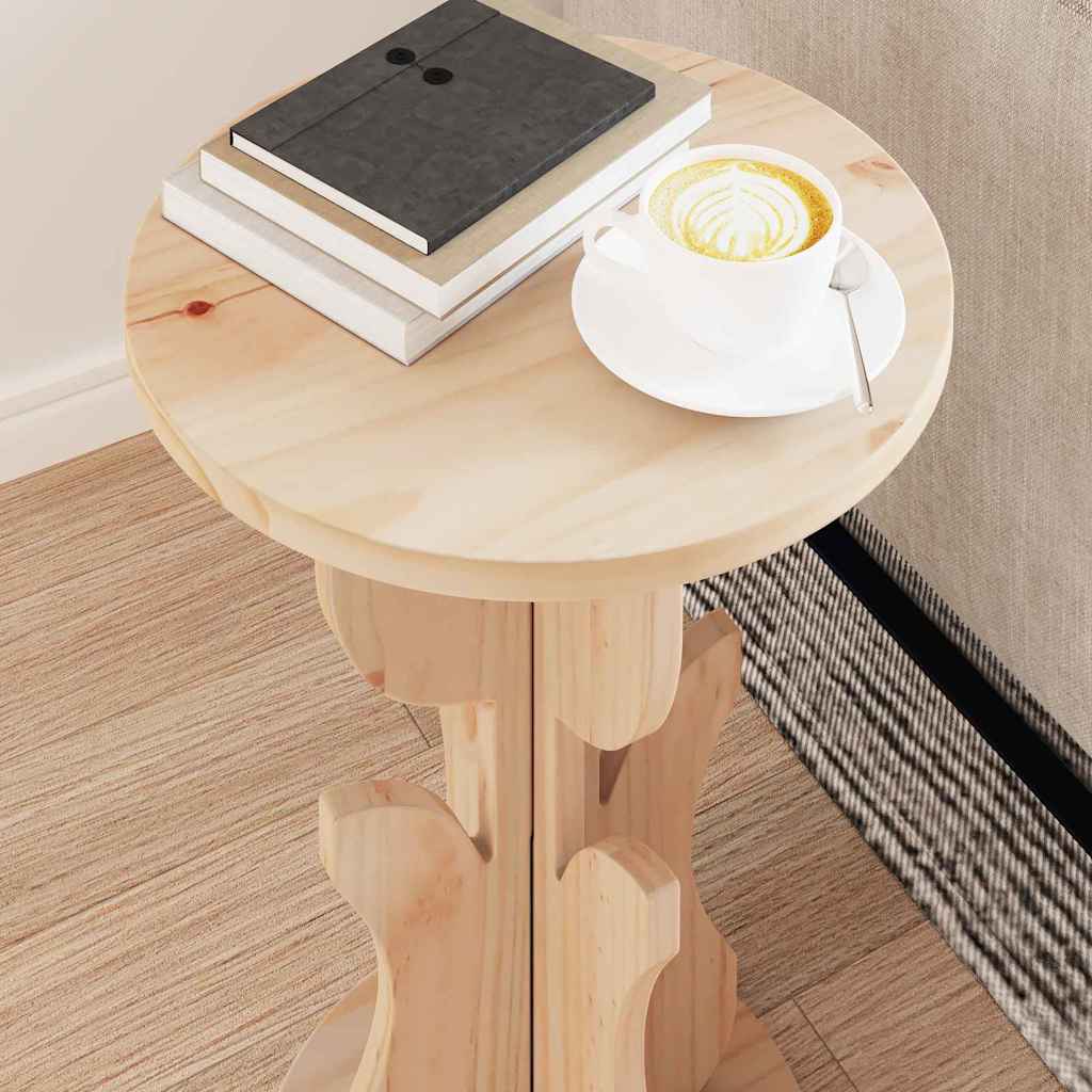 vidaXL Coffee Table Natural 39.5 x 39.5 x 53.5 cm Solid pine wood 4