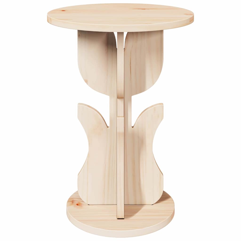 vidaXL Coffee Table Natural 39.5 x 39.5 x 53.5 cm Solid pine wood 5