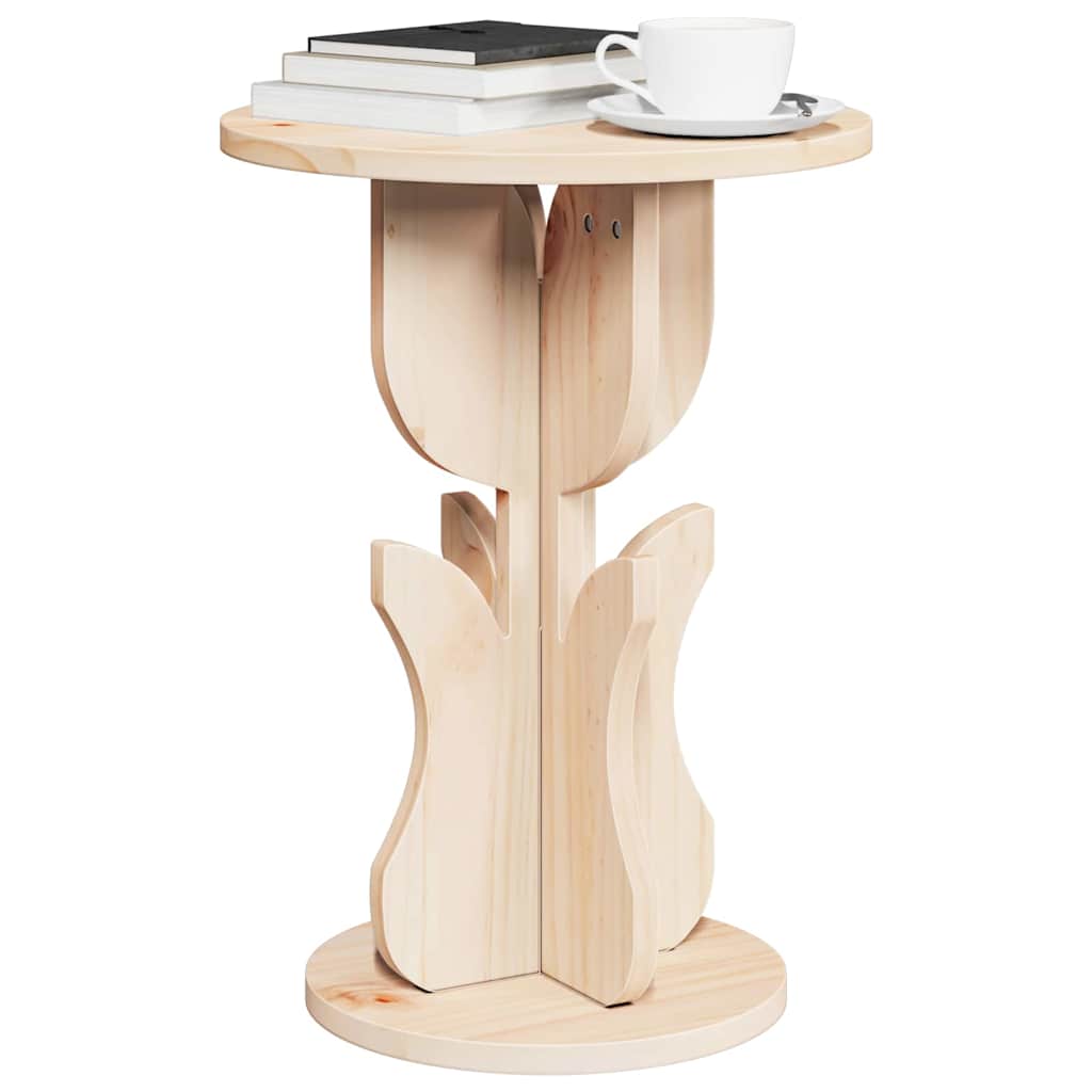 vidaXL Coffee Table Natural 39.5 x 39.5 x 53.5 cm Solid pine wood 3