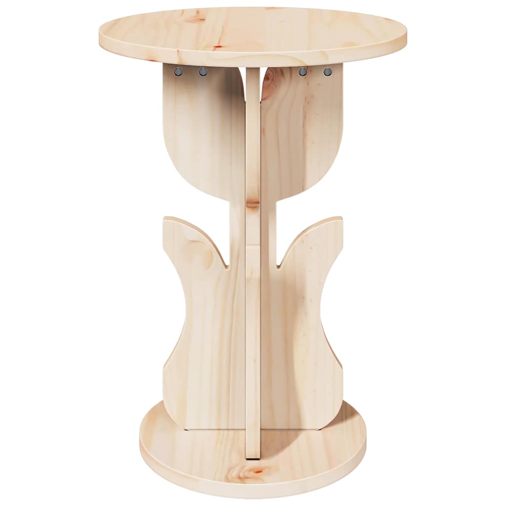 vidaXL Coffee Table Natural 39.5 x 39.5 x 53.5 cm Solid pine wood 6