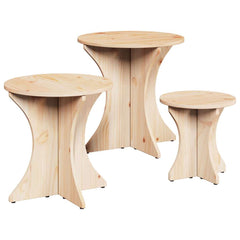 Coffee Table 3 pcs 46 x 46 x 47 cm Natural