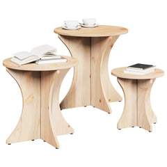 Coffee Table 3 pcs 46 x 46 x 47 cm Natural