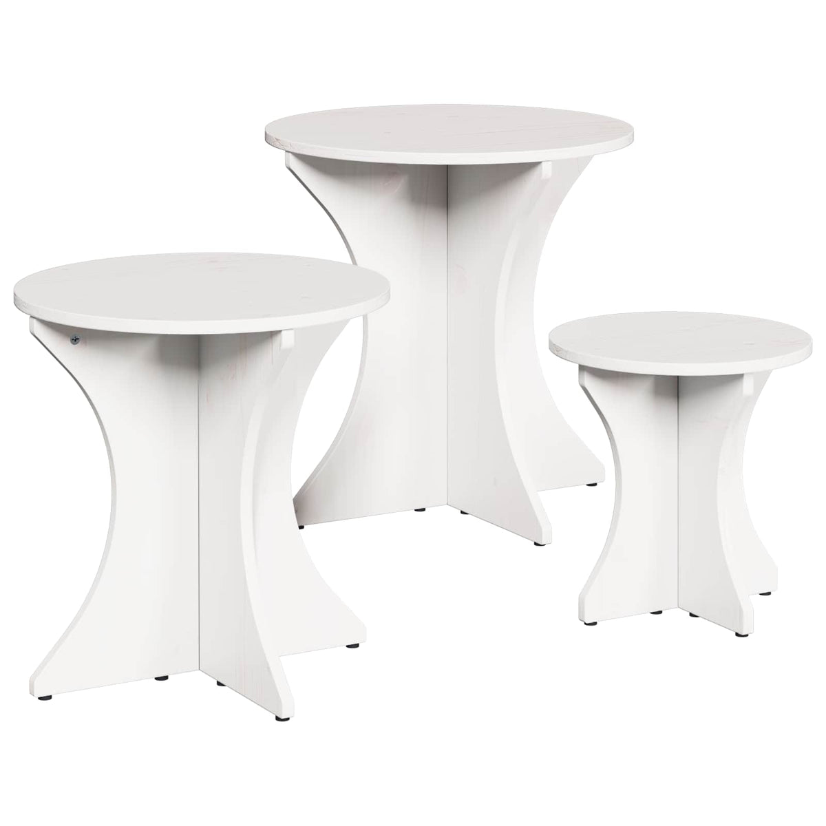 Coffee Table 3 pcs 46 x 46 x 47 cm White