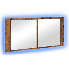 vidaXL LED Mirror Cabinet Old Wood 100 x 12 x 45 cm Engineered Wood 2