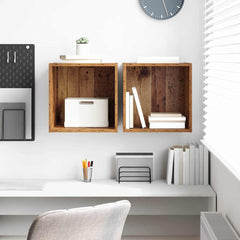 Wall Cabinets 37x37x37 cm Engineered Wood 2 pcs Old wood