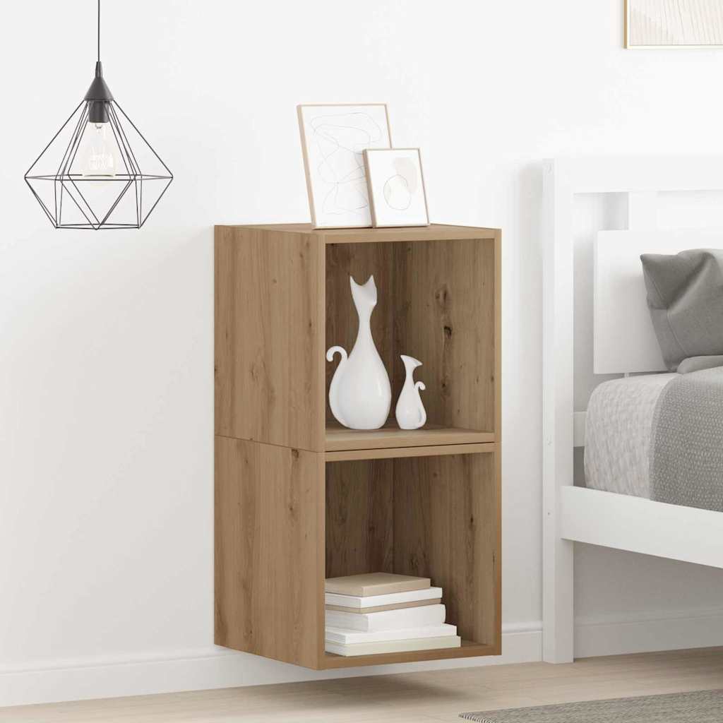 vidaXL Wall Cabinet 2 pcs Artisan Oak 37 x 37 x 37 cm Engineered Wood 4