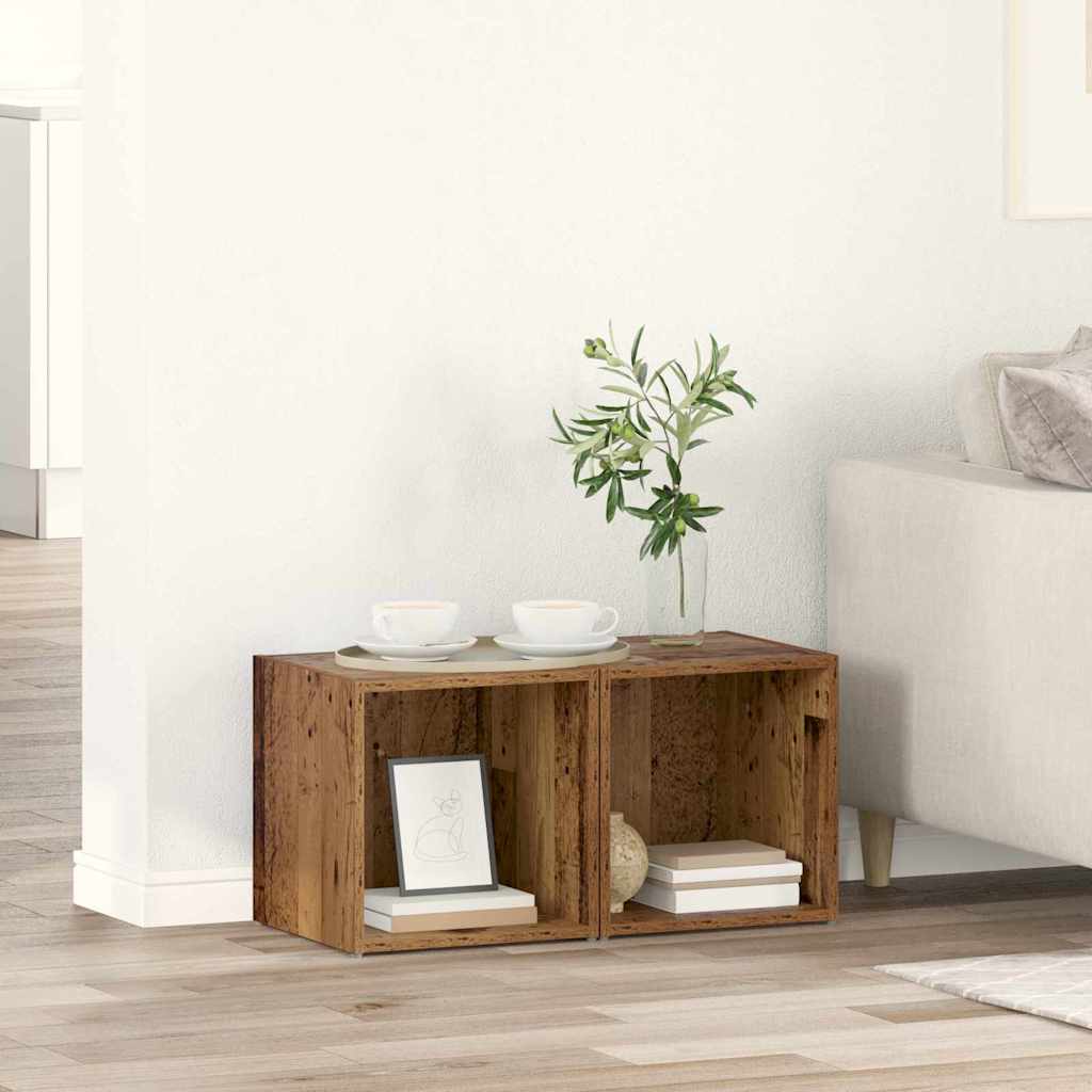 vidaXL TV Cabinet Set 2 pcs Old Wood Engineered Wood 1