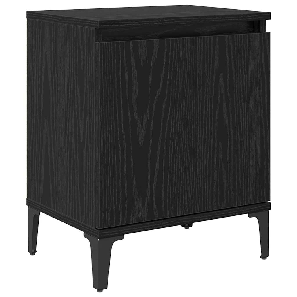 vidaXL Bedside Cabinet Black Oak 40 x 30 x 50 cm Engineered Wood 2