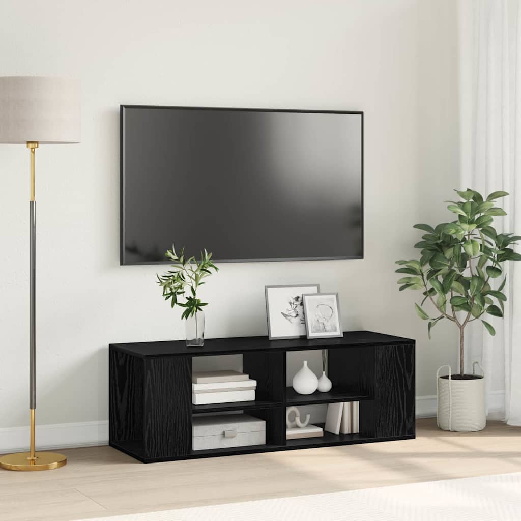 vidaXL TV Cabinet Set 102 x 35 x 35 cm Black Oak Engineered Wood 1