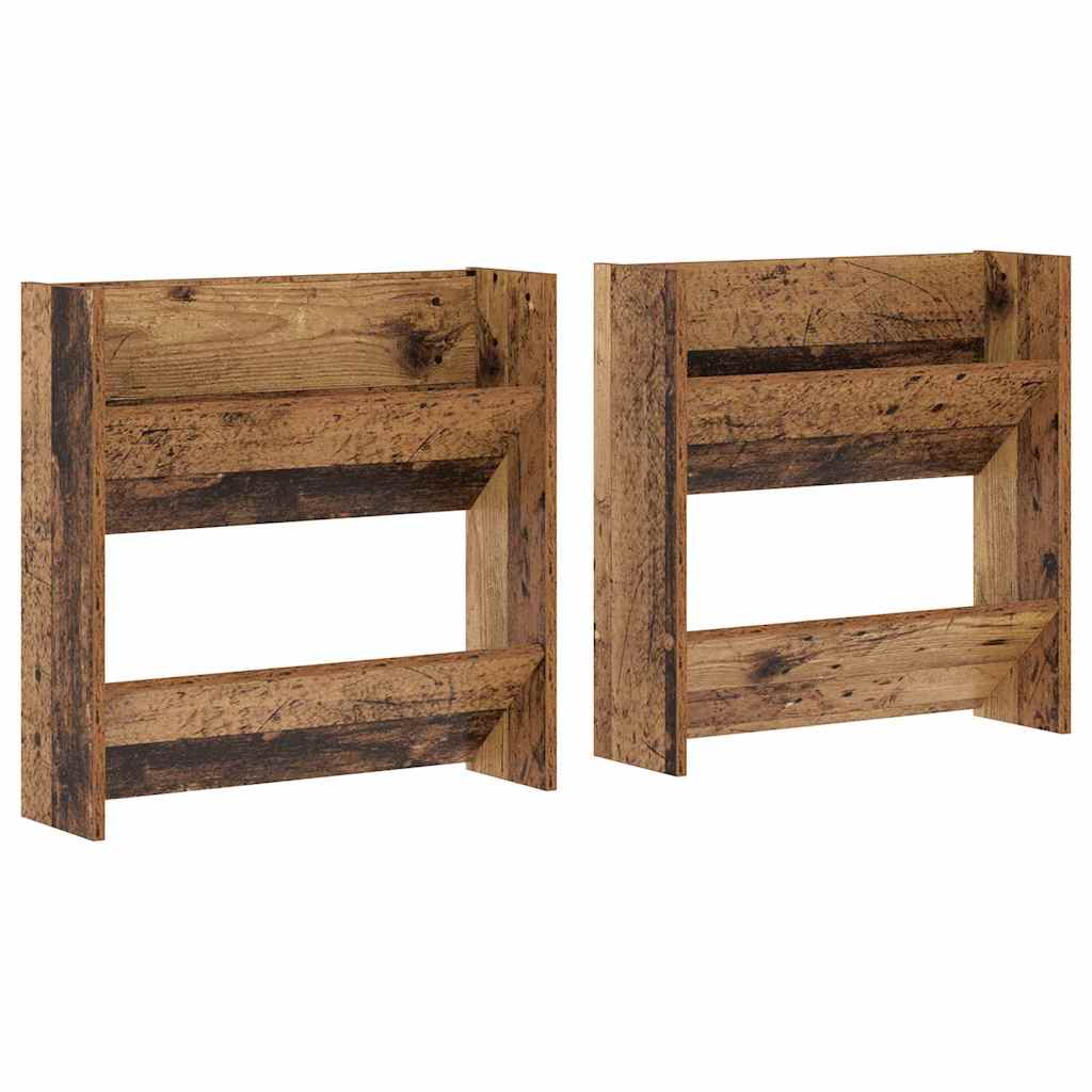 vidaXL Shoe Cabinet 2 pcs 60 x 18 x 60 cm Engineered Wood Old Wood 2