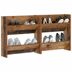 vidaXL Shoe Cabinet 2 pcs 60 x 18 x 60 cm Engineered Wood Old Wood 3