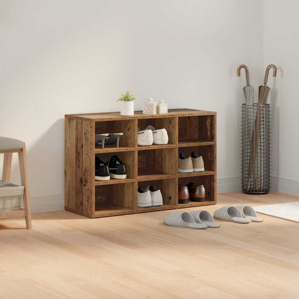 vidaXL Shoe Cabinet 77.5 x 30 x 51 cm Engineered Wood Old Wood 4