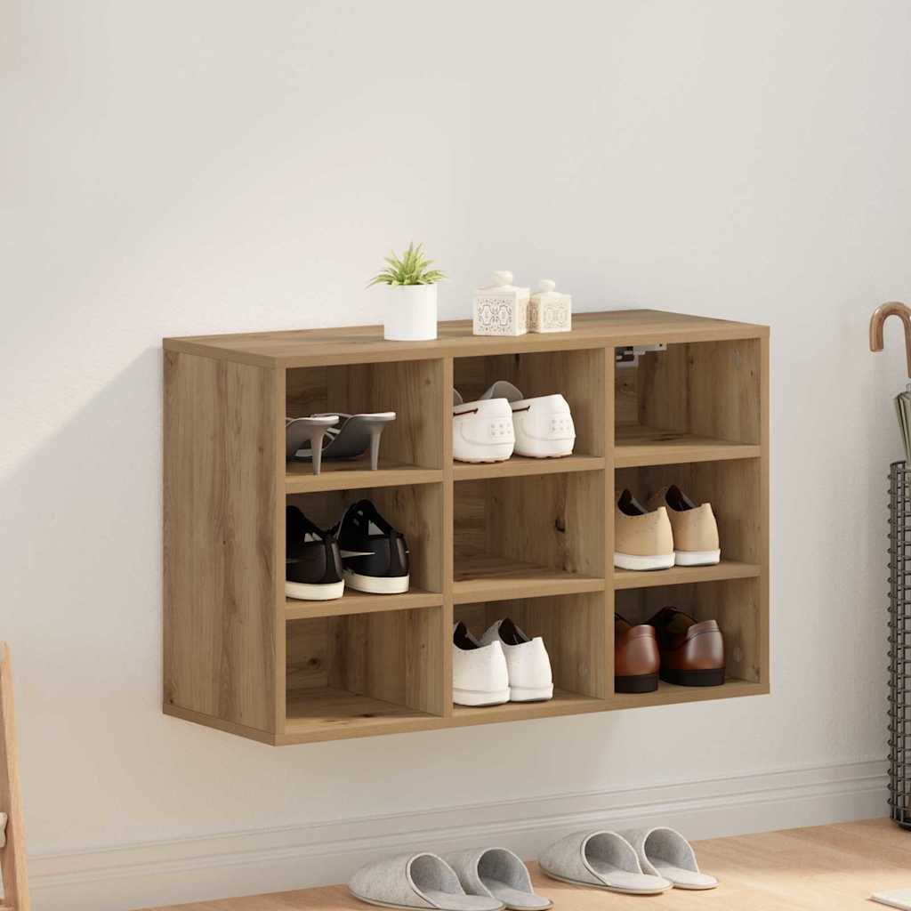 vidaXL Shoe Cabinet 77.5 x 30 x 51 cm Engineered Wood Artisan Oak 1