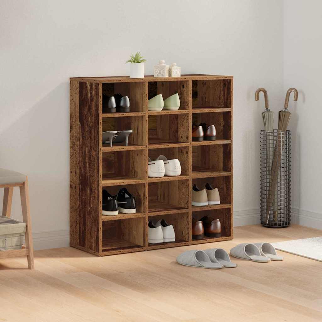 vidaXL Shoe Cabinet 77.5 x 30 x 83.5 cm Engineered Wood Old Wood 4
