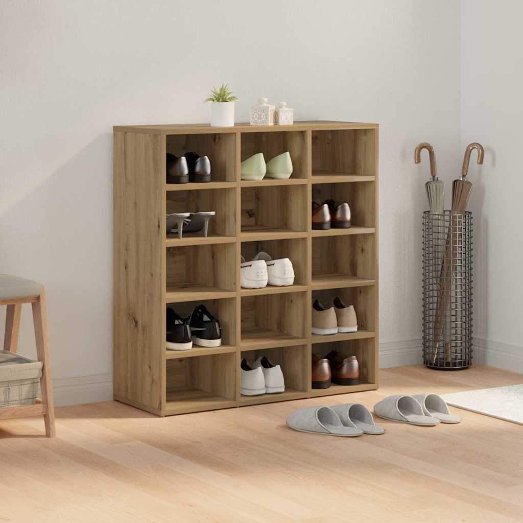 vidaXL Shoe Cabinet 77.5 x 30 x 83.5 cm Engineered Wood Artisan Oak 4