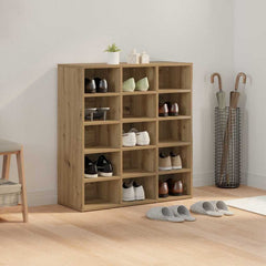 vidaXL Shoe Cabinet 77.5 x 30 x 83.5 cm Engineered Wood Artisan Oak 4