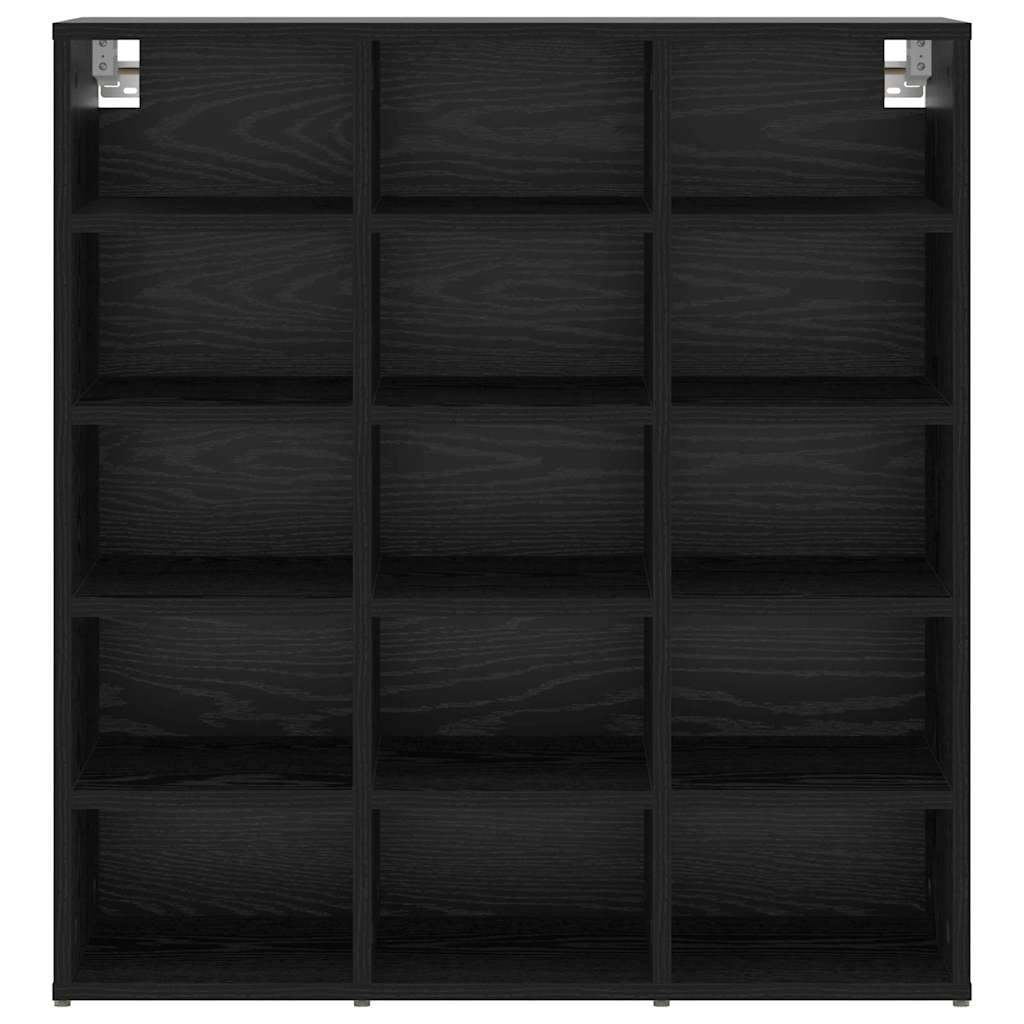 vidaXL Shoe Cabinet 77.5 x 30 x 83.5 cm Engineered Wood Black Oak 5