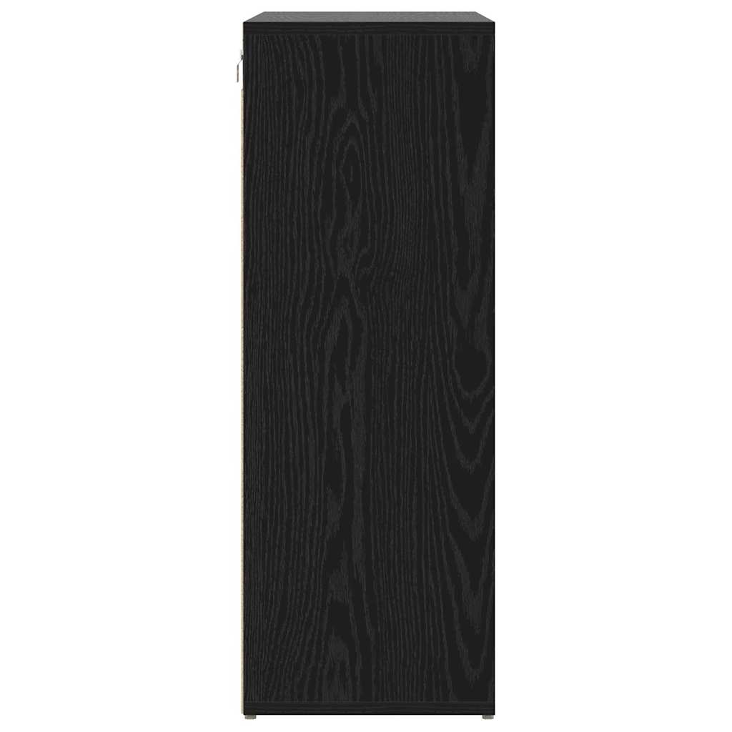 vidaXL Shoe Cabinet 77.5 x 30 x 83.5 cm Engineered Wood Black Oak 6
