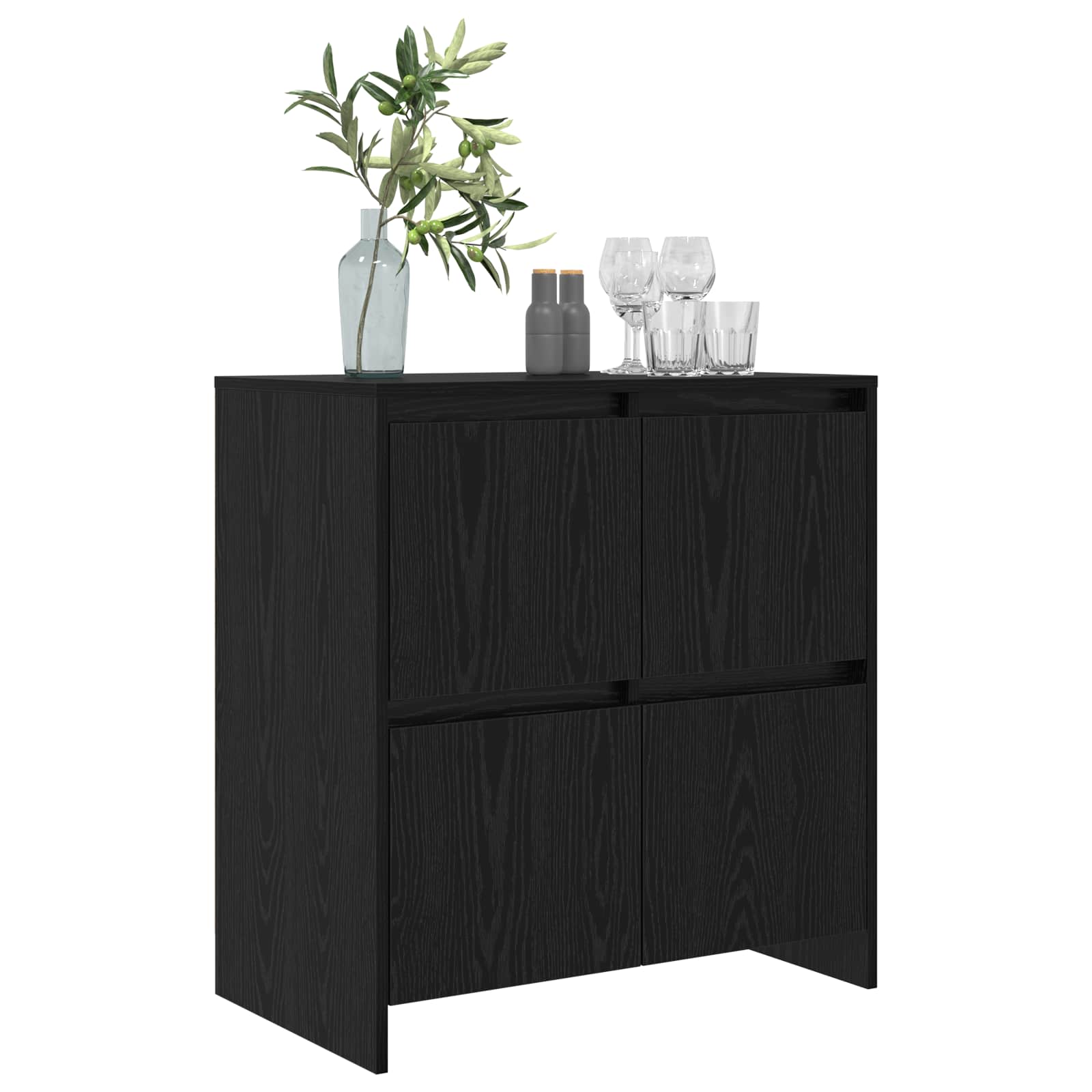 vidaXL Sideboard Black Oak 70 x 41 x 75 cm Engineered Wood 3