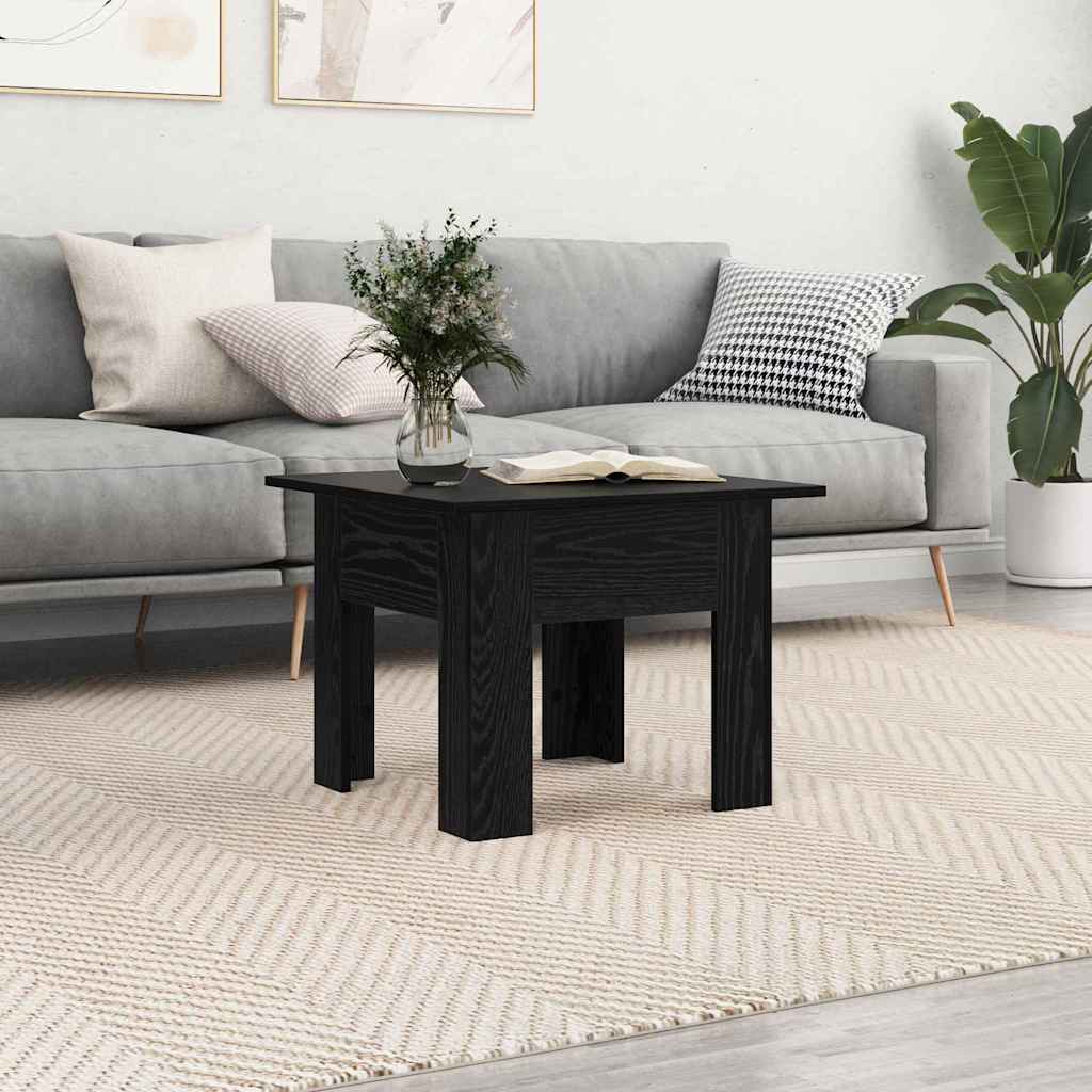 vidaXL Coffee Table Black Oak 55 x 55 x 42 cm Engineered Wood 1