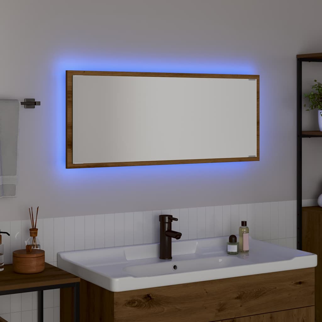 vidaXL Mirror Artisan Oak 90 x 8.5 x 37 cm Engineered Wood 4